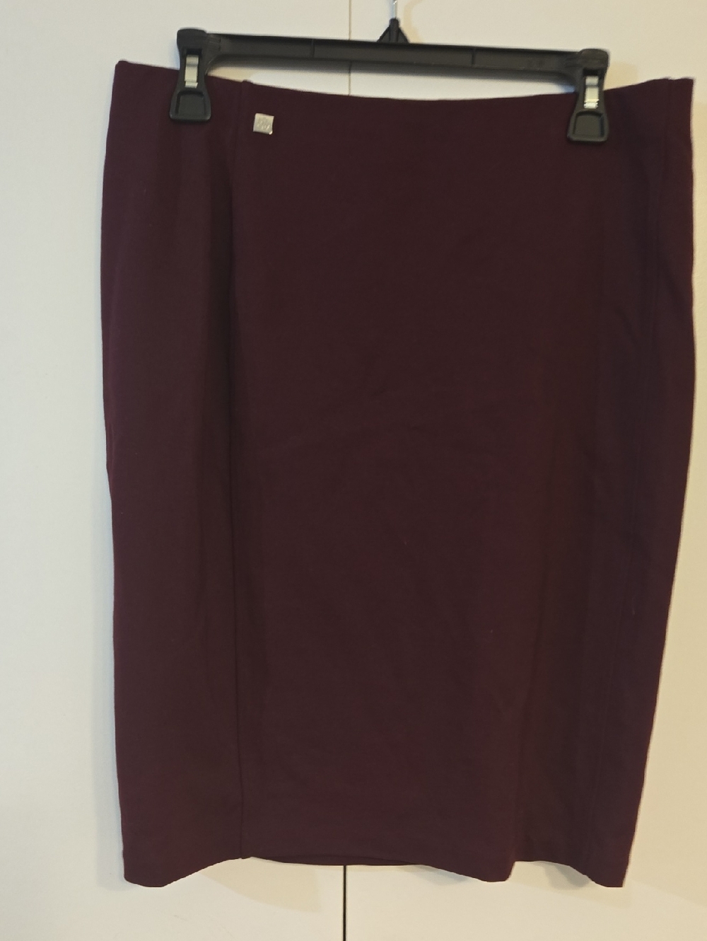 Lauren Ralph Lauren Deep Plum Pencil Skirt with Logo Accent